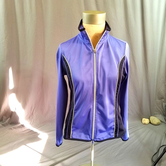 Oleg Cassini Sport  jacket  purple womens small workout - Picture 1 of 13
